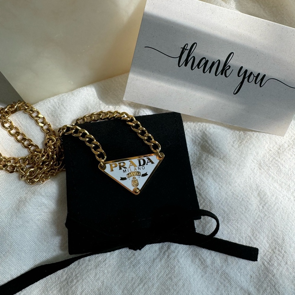 White Prada Necklace